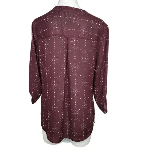 Maurices Zip Front Roll Sleeve Top - Picture 2 of 4